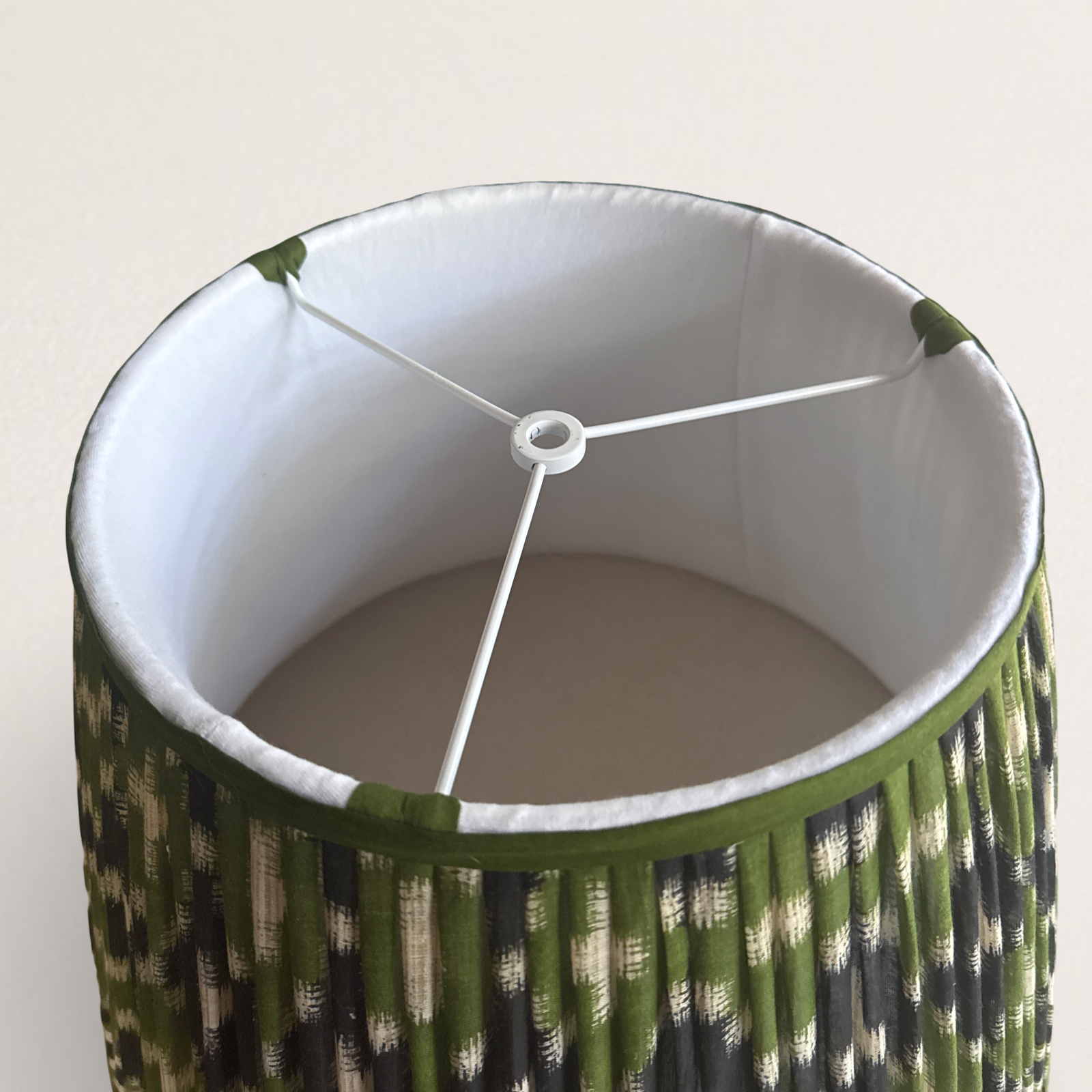 Green and Black Cotton Saree Lampshade
