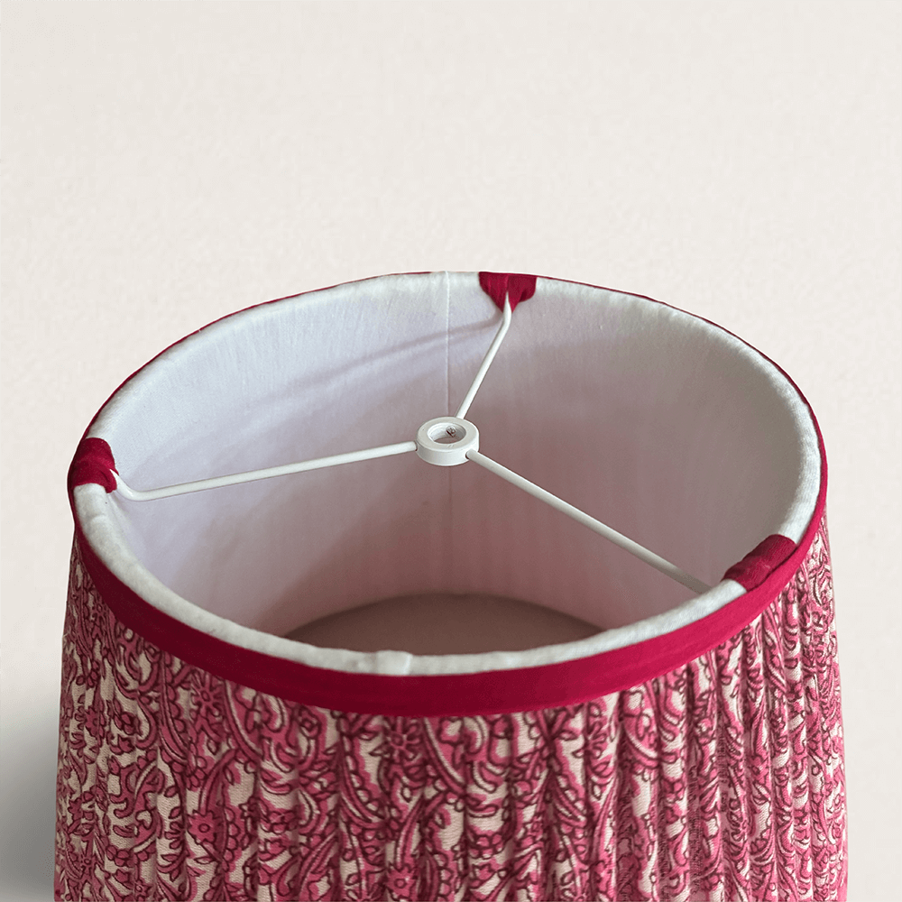 Pink Cotton Saree Lampshade