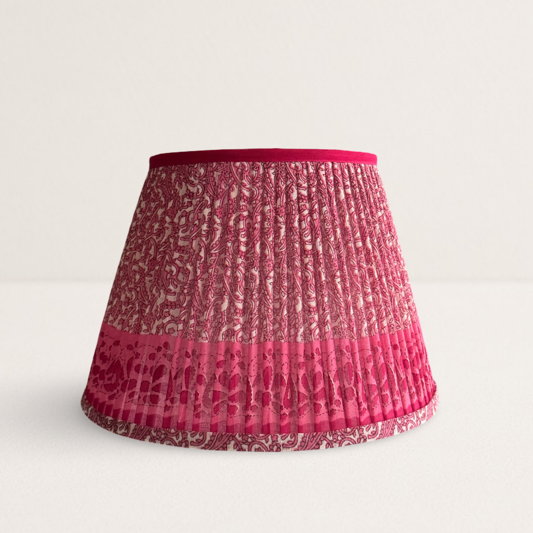 Pink Cotton Saree Lampshade