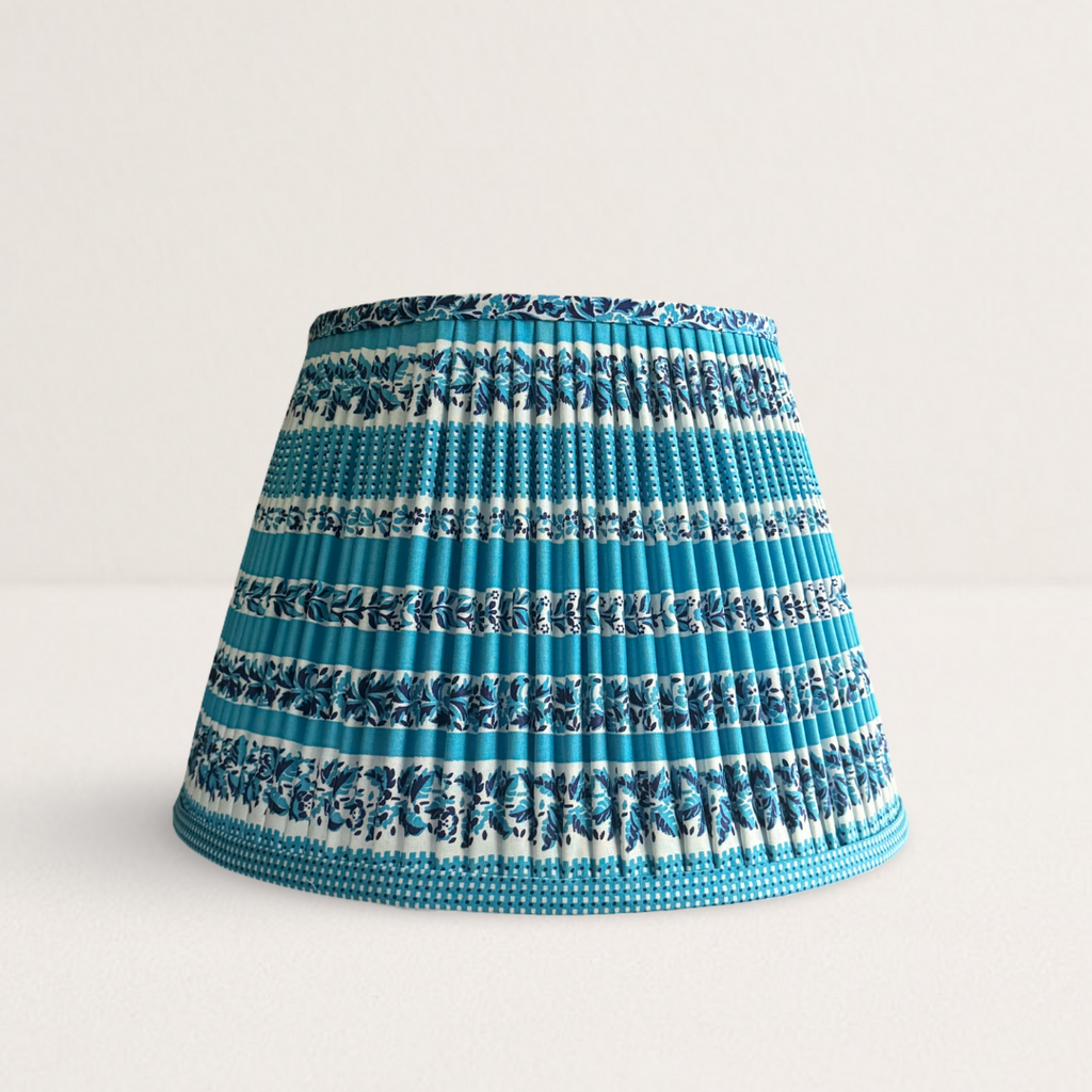 Blue and White Vintage Fabric Lampshade