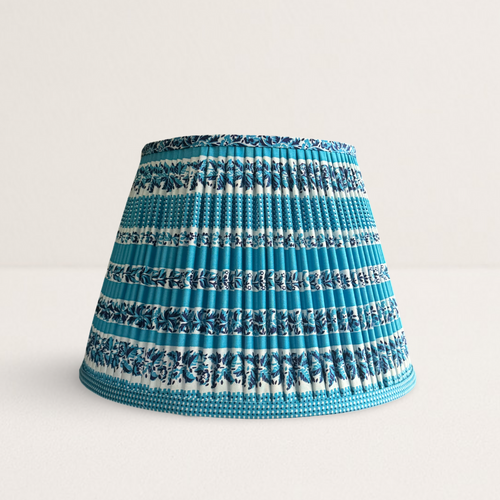 Blue and White Vintage Fabric Lampshade