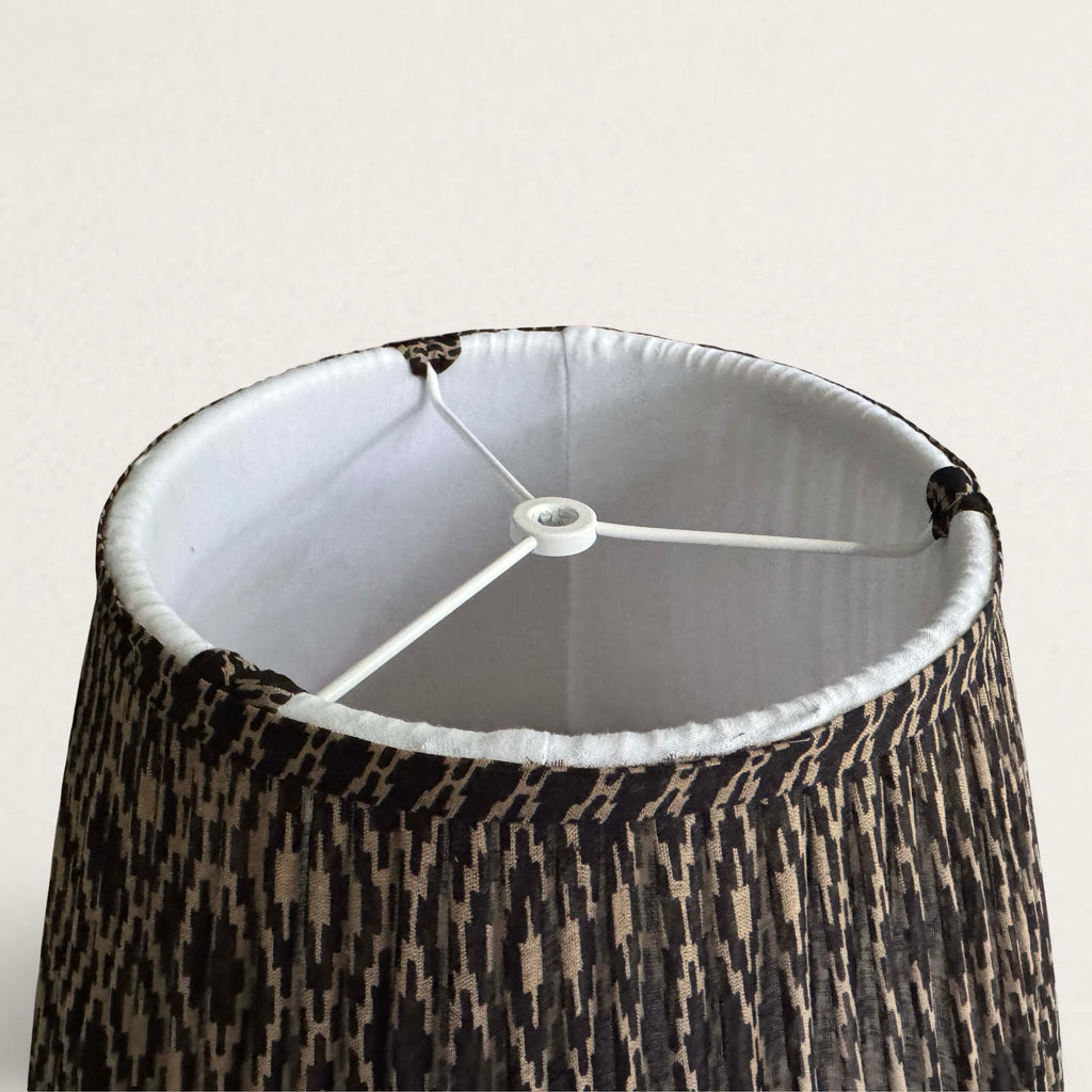 Black and Cream Cotton Saree Lampshade