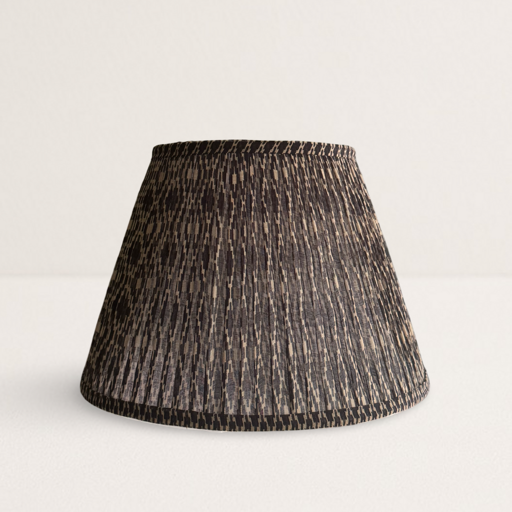 Black and Cream Cotton Saree Lampshade