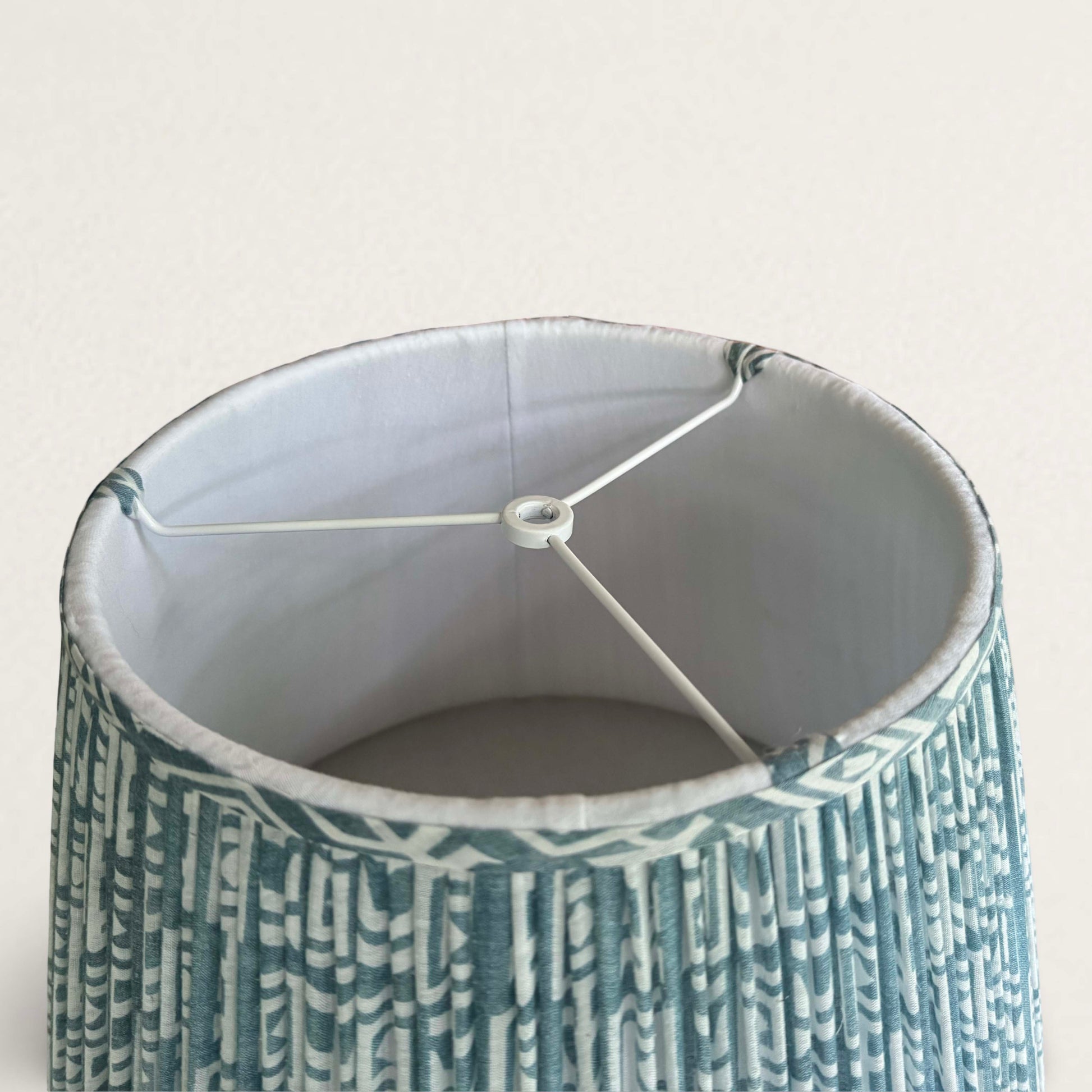 Blue and White Cotton Saree Lampshade