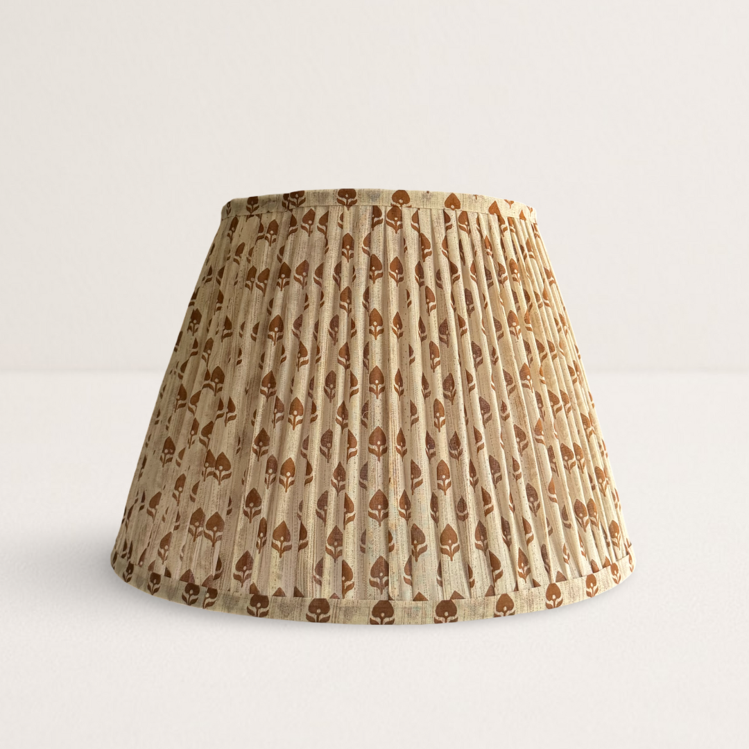 Cream and Copper Cotton Saree Lampshade