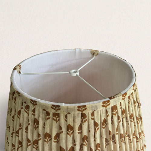 Cream and Copper Cotton Saree Lampshade