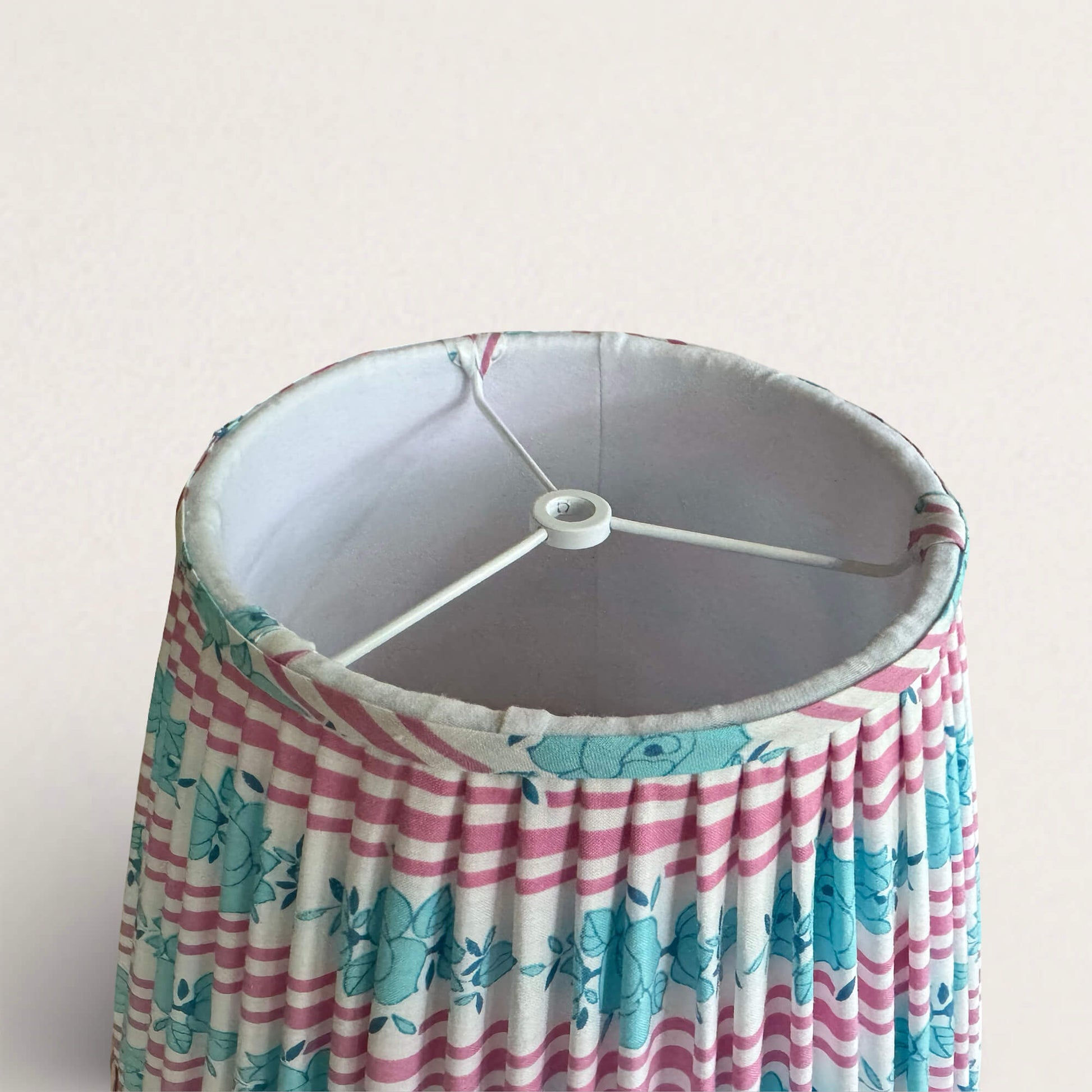 Pink and Blue Vintage Fabric Lampshade